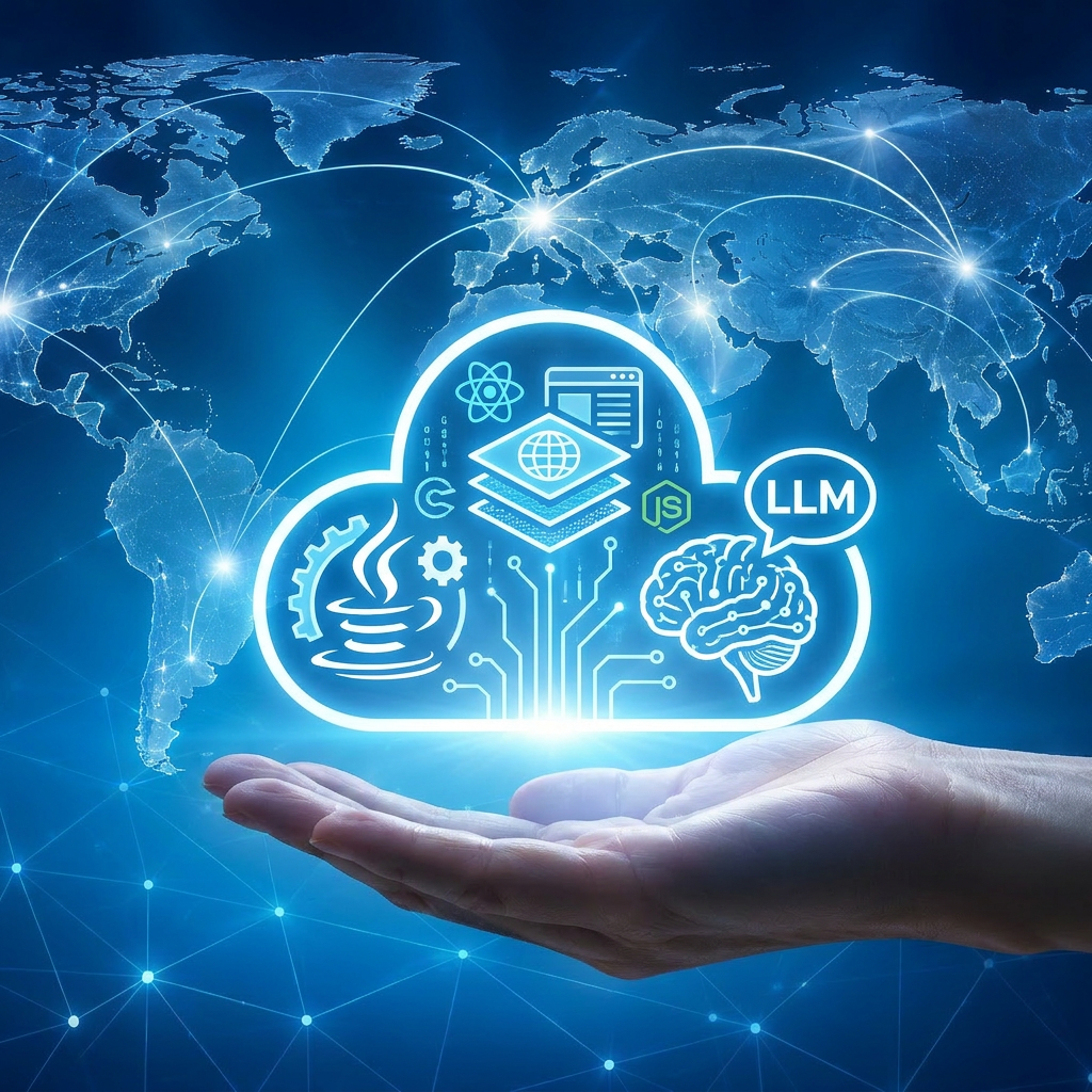 AI-Led Product Engineering core capabilities — Java, full-stack, cloud-native, AI/ML, QA automation, and product engineering squads