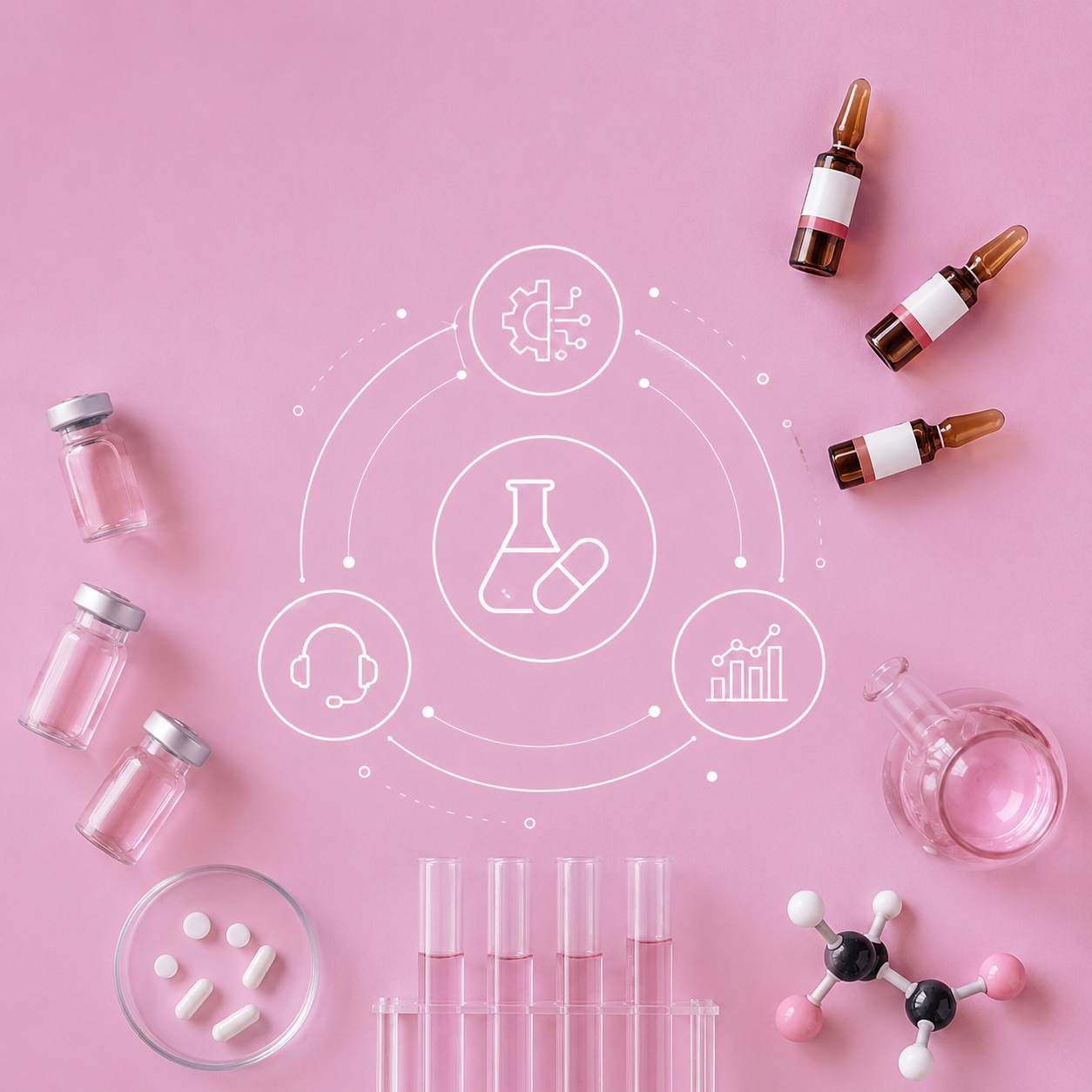 Pharma and life sciences capability areas — SAP enterprise transformation, application managed services, and data and analytics intelligence