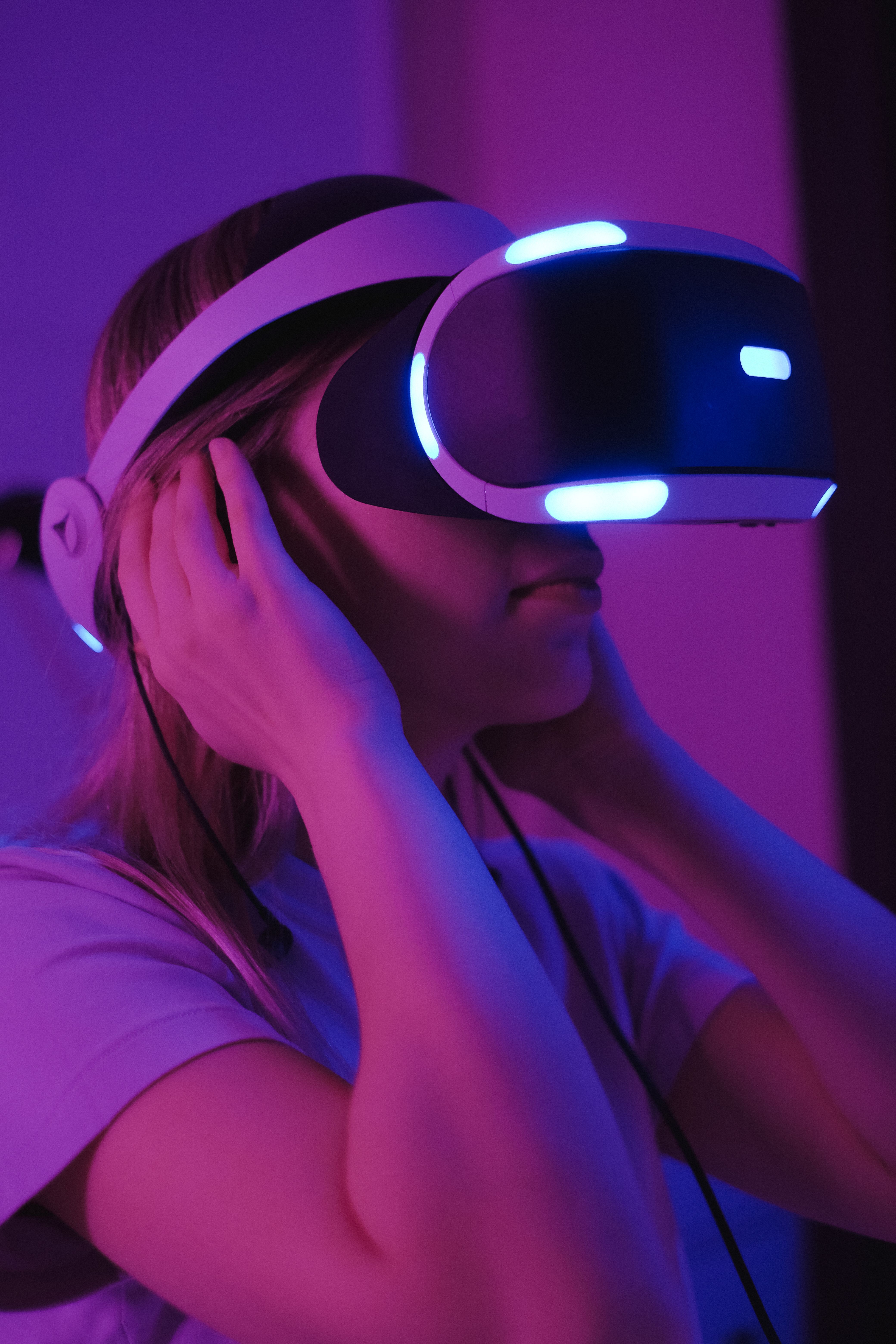 Person exploring a virtual reality experience, representing IMR Soft vision for technology